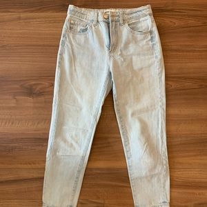Light blue high waisted mom jeans